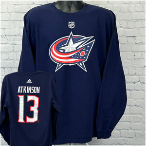 Columbus Blue Jackets Cam Atkinson T Shirt NHL Adidas Long Sleeve Tee XL X-Large